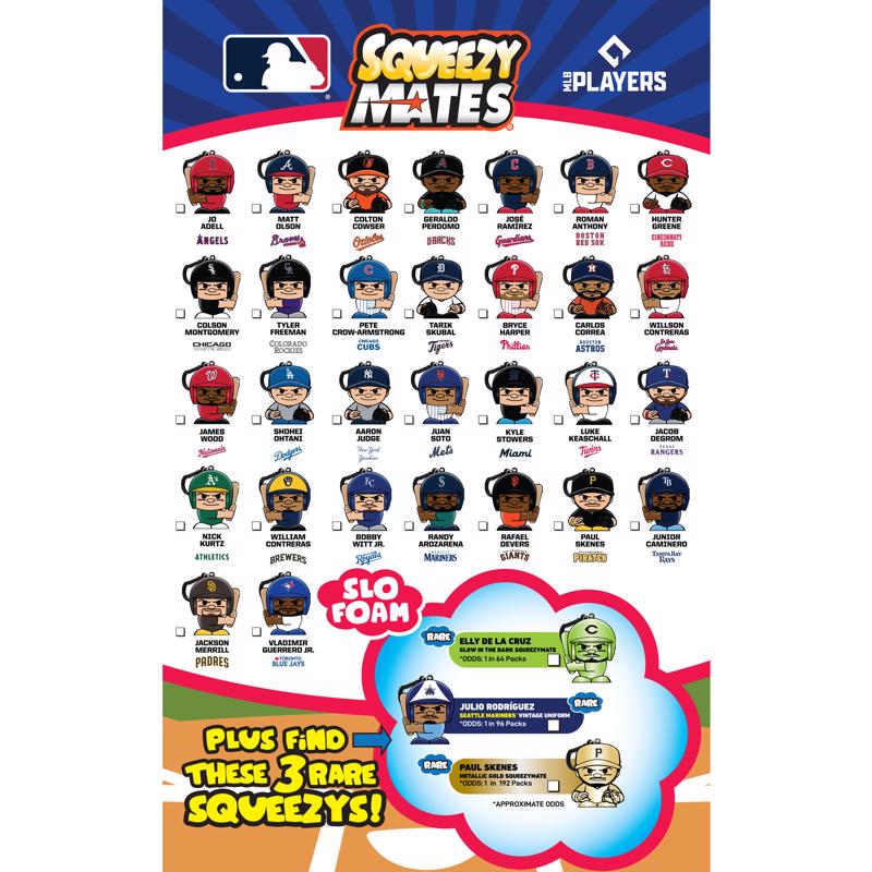 Party Animal Squeezymates Baseball Collectible Figure Multi 1 pc