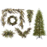 BNDL Rustic Norfolk 26" WW Wreath and 6' Garland