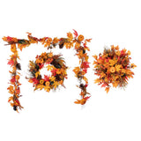BNDL Harvest 24" B/O Wreath and 9' Fall Harvest Garland