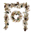 WARM WHITE NEUTRAL FALL WREATH AND GARLAND B/O BUNDLE