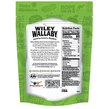 Wiley Wallaby Australian Style Gourmet Green Apple Licorice 10 oz