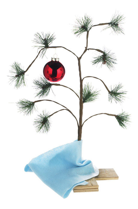ProductWorks 24" Charlie Brown Christmas Tree with Linus's Blanket Holiday Décor, Classic Ornament