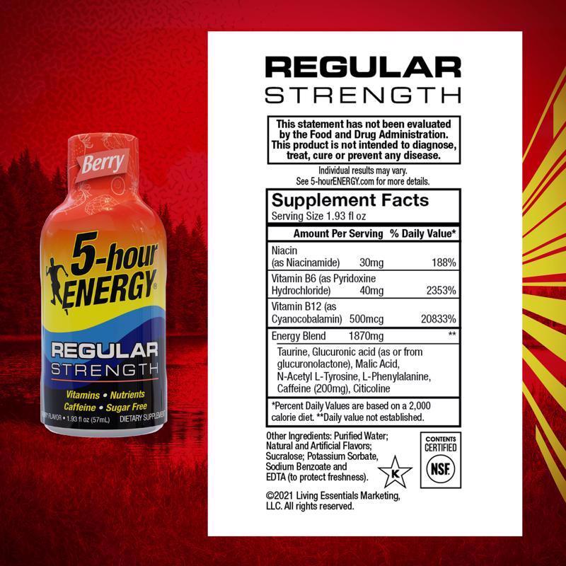 5-hour Energy RegularStrength Sugar Free Berry Energy Shot 1.93 oz