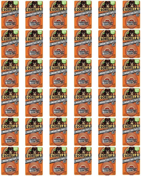 Gorilla 6065001-36 Tough Mounting Tape, Double-Sided, 1" x 60", Clear, (Pack of 36)