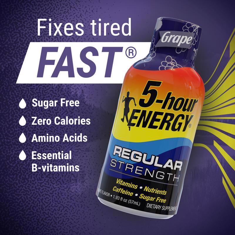 5-hour Energy Regular Strength Sugar Free Grape Energy Shot 1.93 oz