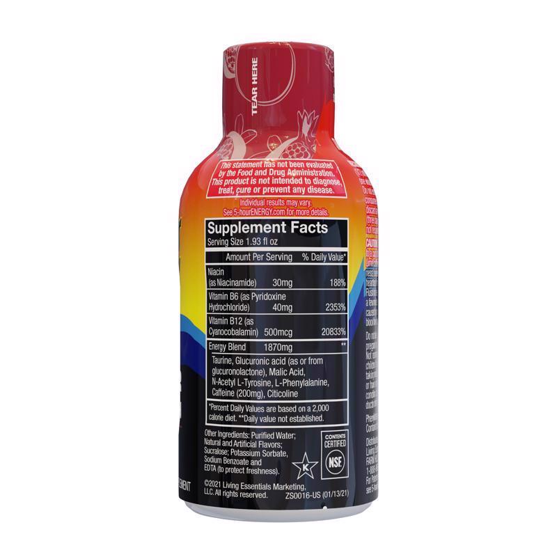 5-hour Energy Regular Strength Sugar Free Pomegranate Energy Shot 1.93 oz