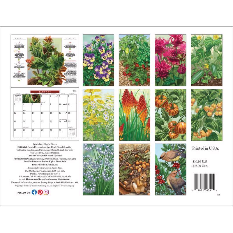 The Old Farmer's Almanac Yankee Publishing Gardening Calendar 2025 Calendar