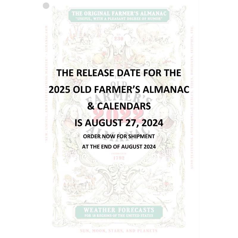 The Old Farmers Almanac Yankee Publishing 2025 Almanac Reference Book