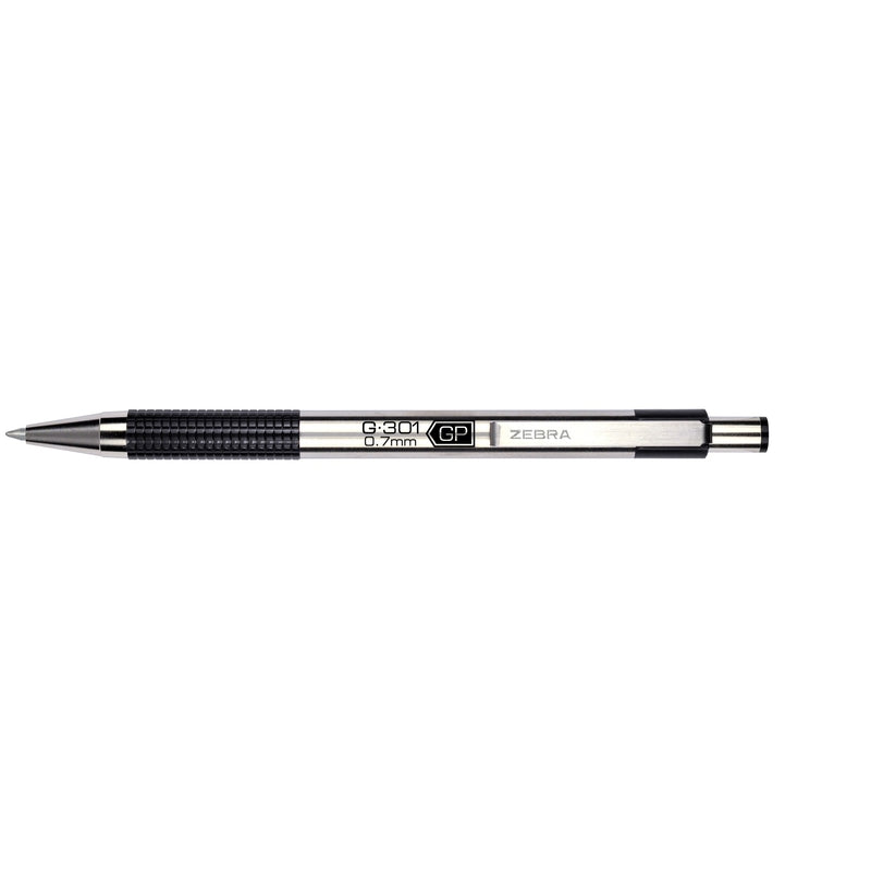 Zebra G-301 Black Retractable Gel Pen 1 pk