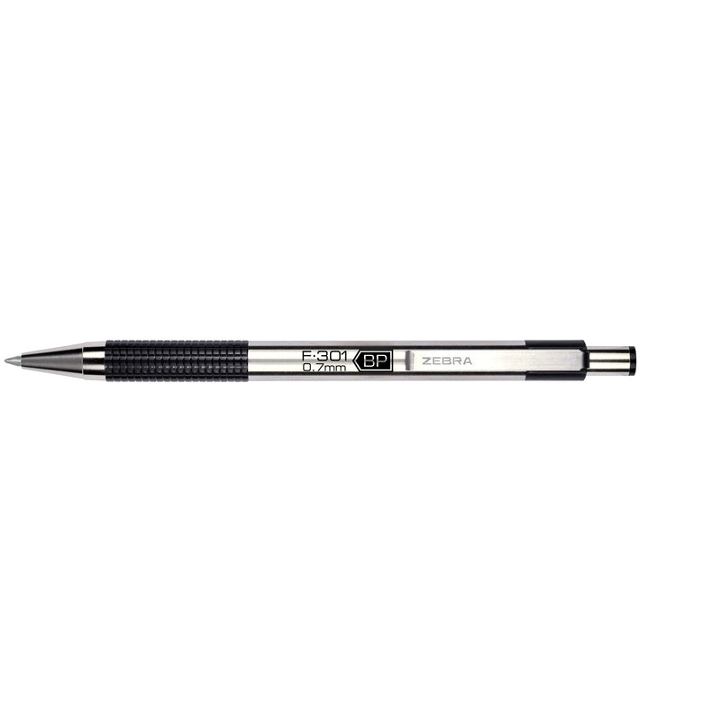 Zebra F-301 Black Retractable Ball Point Pen 1 pk