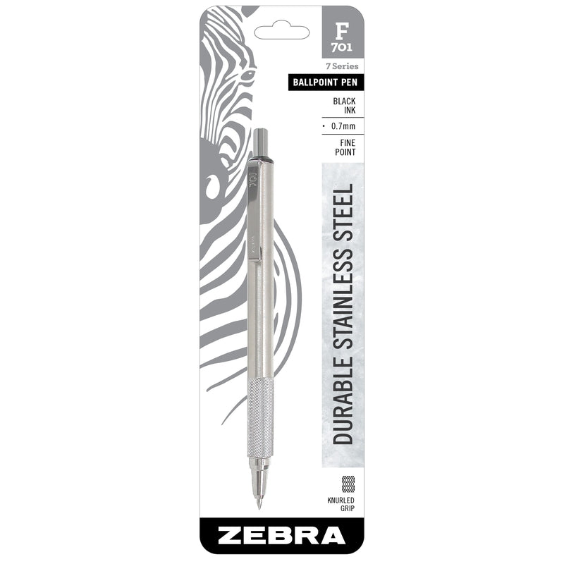 Zebra F-701 Black Retractable Ball Point Pen 1 pk