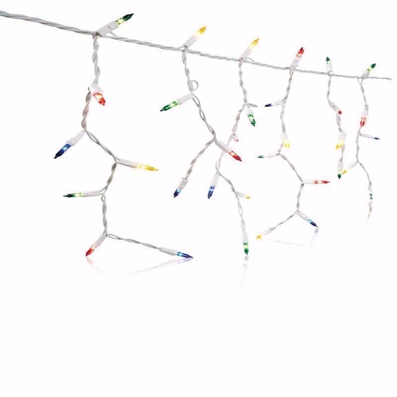 Celebrations Incandescent Mini Multicolored 300 ct Icicle Christmas Lights 17 ft