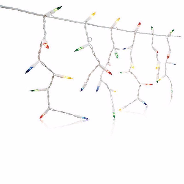 Celebrations Incandescent Mini Multicolored 300 ct Icicle Christmas Lights 17 ft