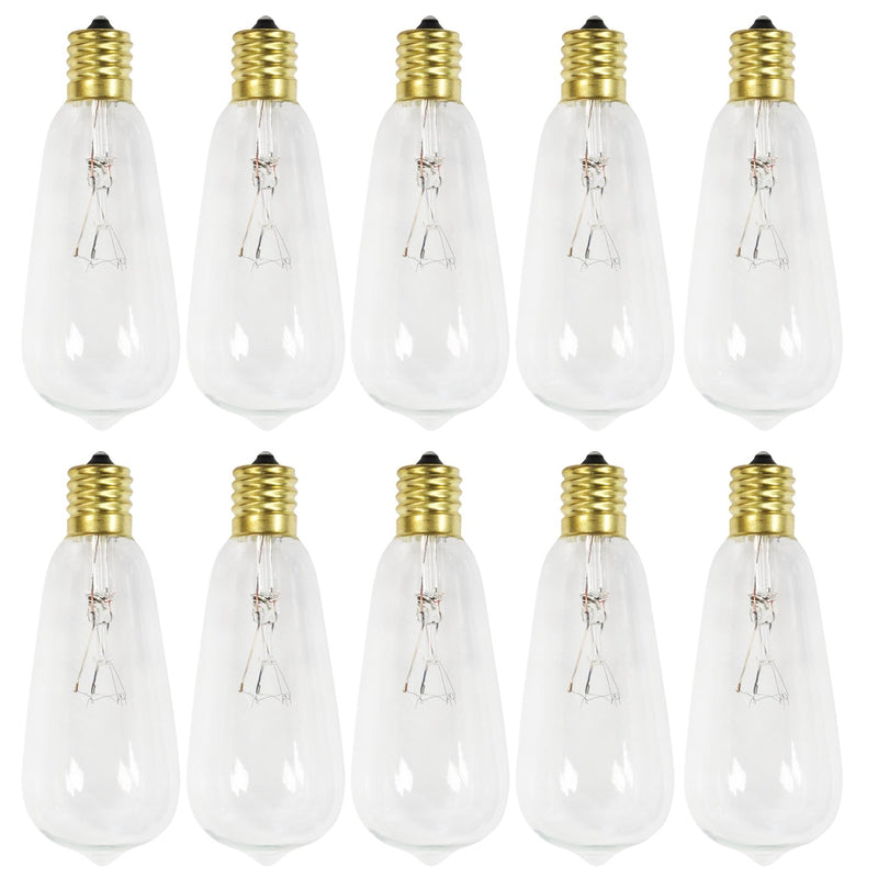 Celebrations Incandescent G40 Globe Clear/Warm White 10 ct Replacement Christmas Light Bulbs