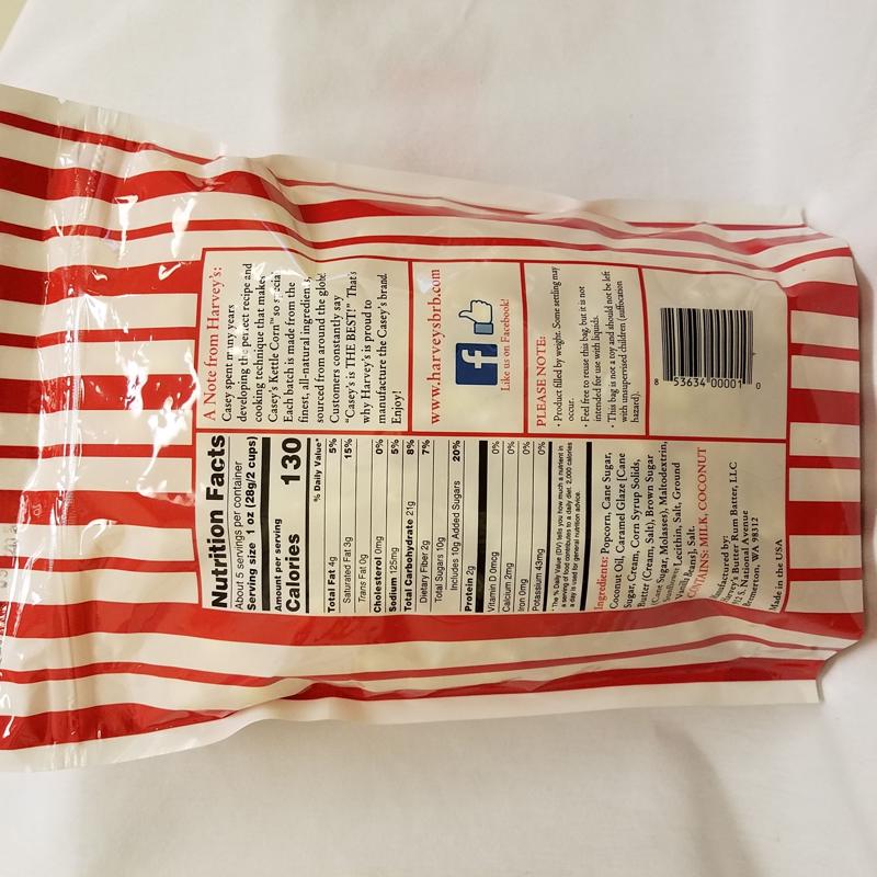 Casey's Kettle Corn Lighly Sweetened and Salted Popcorn 5 oz Bagged
