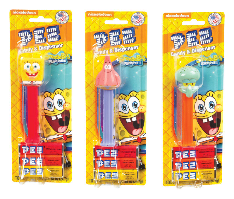 PEZ Spongebob characters Assorted Candy and Dispenser 0.87 oz