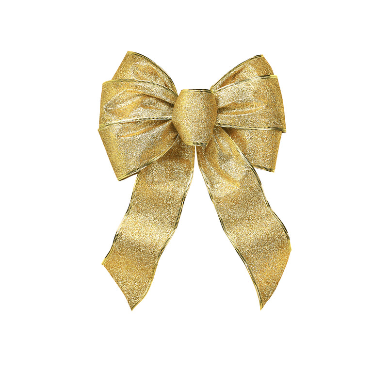 Holiday Trims Assorted 7 Loop Christmas Bow 8.5 in.