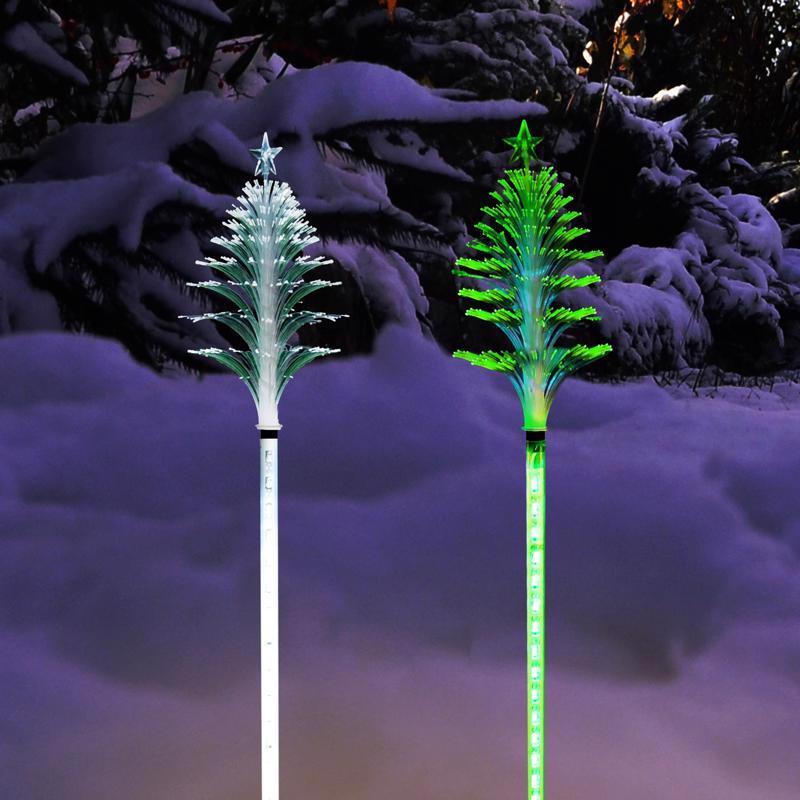 Alpine LED Christmas Tree Solar Stake 40 in. Pathway Decor