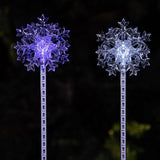 Alpine LED Solar Snowflake Garden Stake 33 in. Pathway Decor