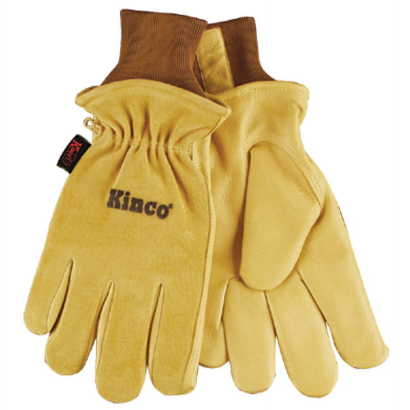 Kinco Men's Indoor/Outdoor Knit Wrist Work Gloves Gold XL 1 pair