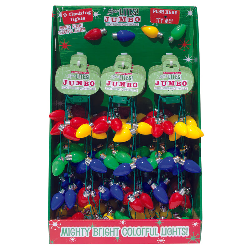 DM Merchandising Lotsa Lites CHRISTMAS Jumbo Light Up Necklace Plastic 1 pk