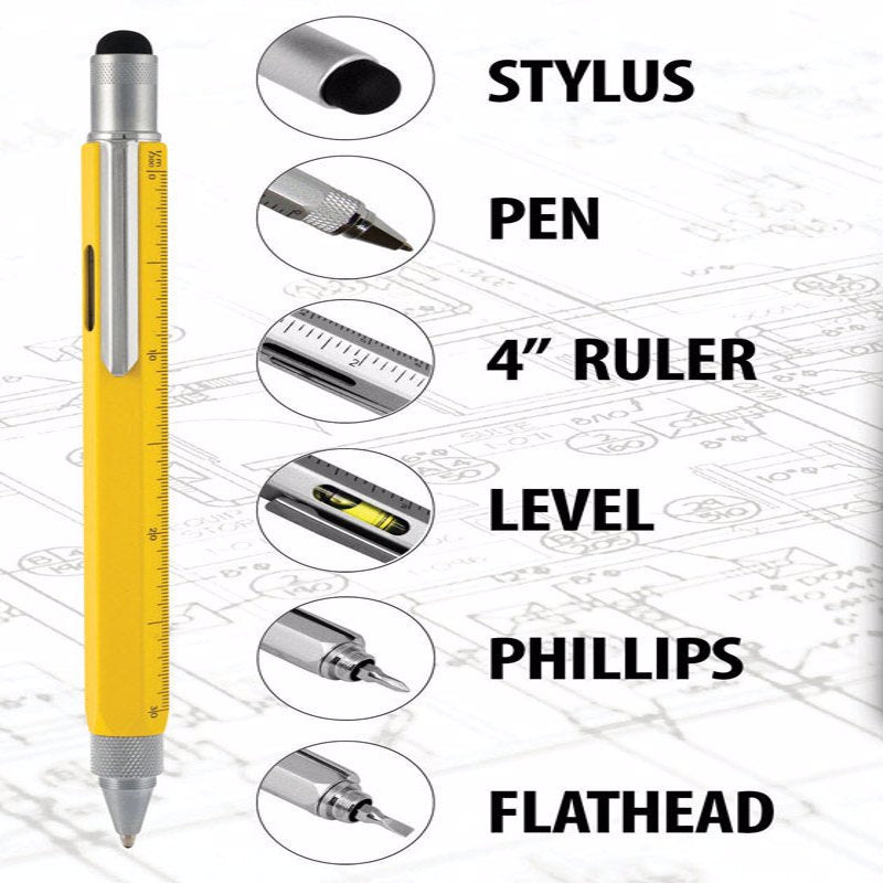 Xtreme Yellow Pen 6-in1 Multi-Tool For All Mobile Devices