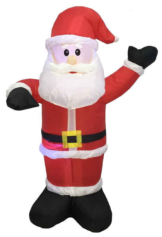 Hometown Holidays 90337 Christmas Inflatable Santa 4 ft Nylon White Light