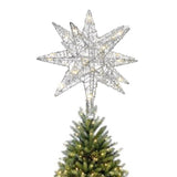 Celebrations LED Silver Microdot Star Tree Topper 9 in.