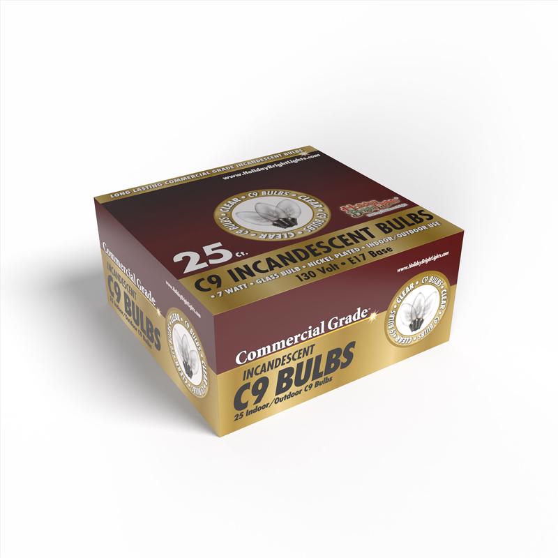 Holiday Bright Lights Incandescent C9 Clear 25 ct Replacement Christmas Light Bulbs 0.08 ft.