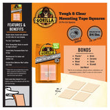 Gorilla Double Sided 1 in. W X 1 in. L Mounting Squares Clear