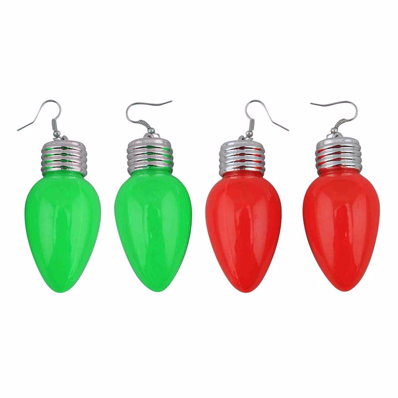 Magic Seasons Christmas Big Bulb Flashing Earrings Plastic 1 pk