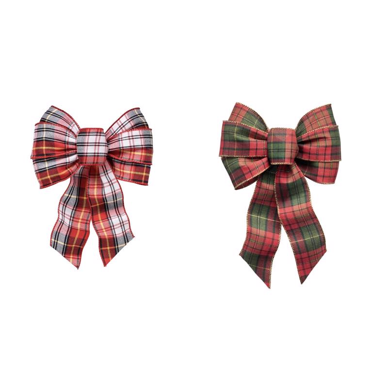 PLAID WIRE BOW 14" ASST
