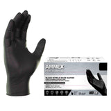 AMMEX Professional Nitrile Disposable Exam Gloves Large Black Powder Free 100 pk