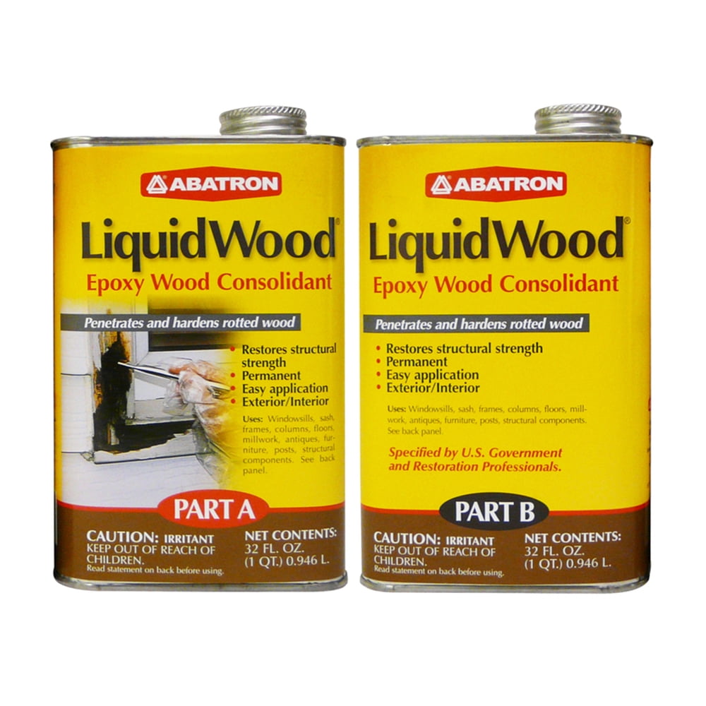 Abatron LiquidWood Solid Clear Epoxy Wood Consolidant Kit 2 qt