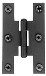 Acorn 1-13/16 in. W X 3 in. L Smooth Black Iron H Hinge 2 pk