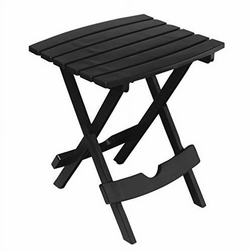 Adams Quik-Fold Black Rectangular Resin Folding Side Table