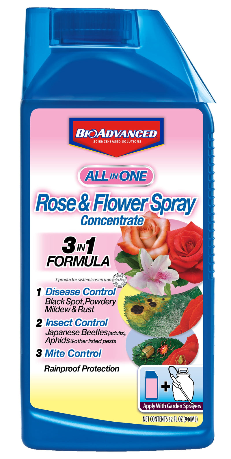 BioAdvanced 3 in 1 Garden Insect Spray Concentrate 32 oz