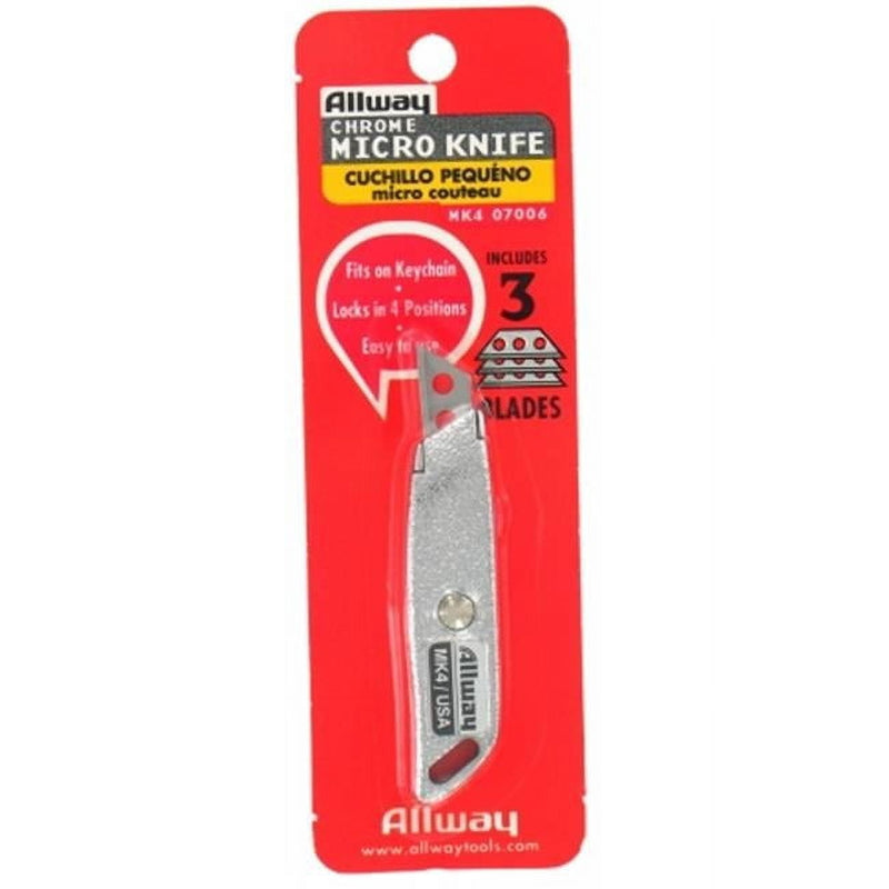 Allway 2-1/2 in. Retractable Micro Utility Knife Chrome 1 pk