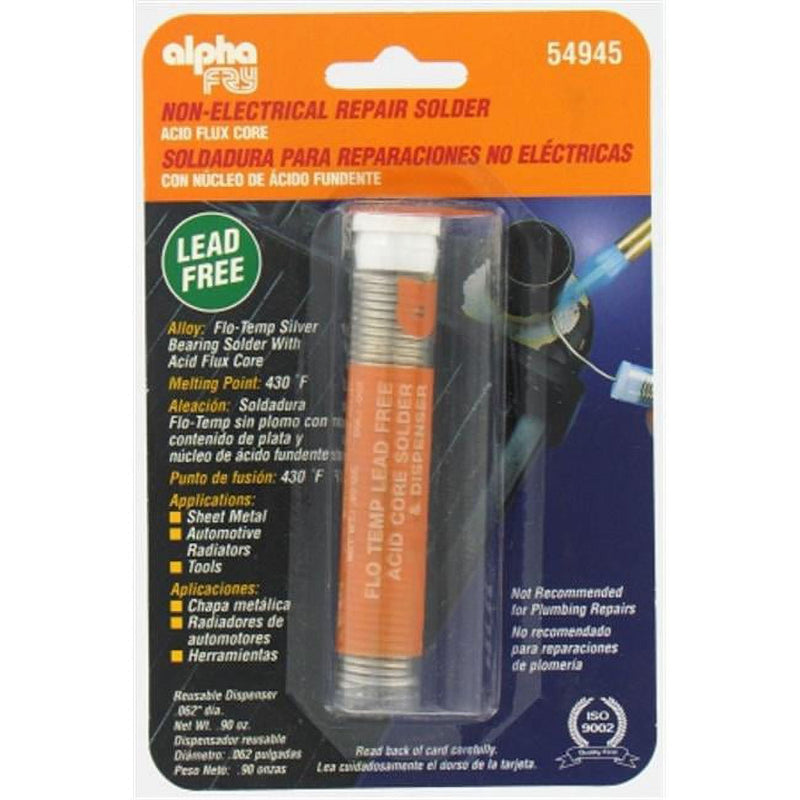 Alpha Fry 0.9 oz Lead-Free Flux Core Solder 0.062 in. D Silver-Bearing Alloy 1 pc