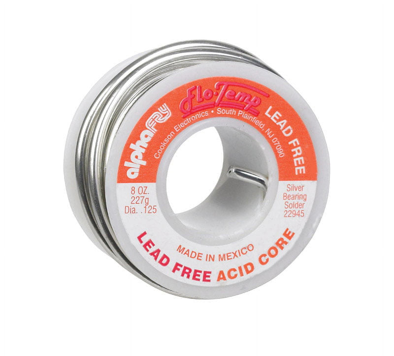 Alpha Fry 8 oz Lead-Free Acid Core Wire Solder 0.125 in. D Silver Bearing 1 pc