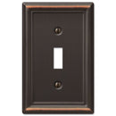 Amerelle Chelsea Aged Bronze 1 gang Stamped Steel Toggle Wall Plate 1 pk