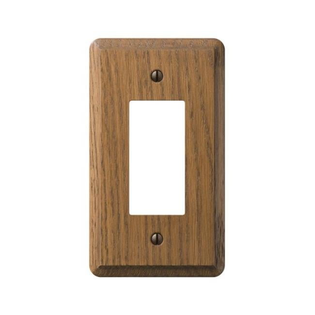 Amerelle Contemporary Brown 1 gang Oak Wood Decorator Wall Plate 1 pk