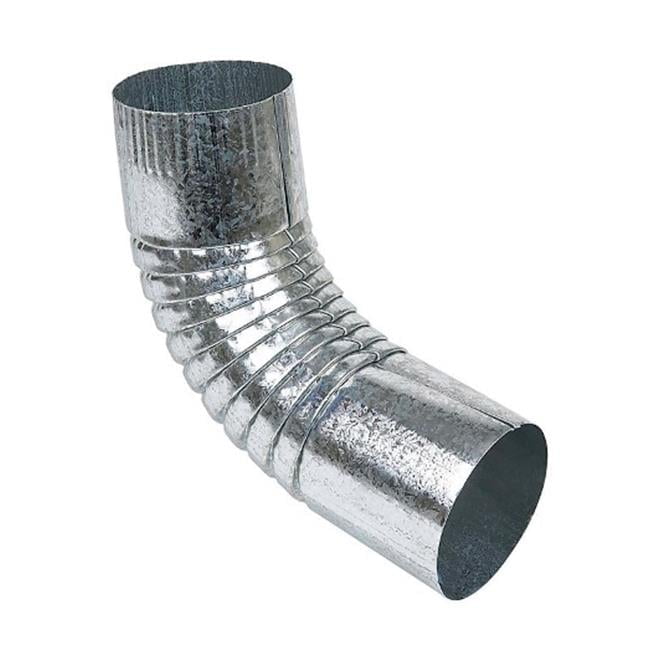 Amerimax 9 in. H X 3 in. W X 3 in. L Metallic Galvanized Steel Half Round Gutter Elbow