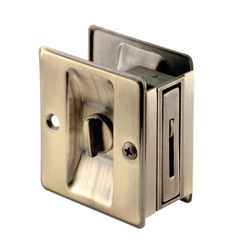 Prime-Line 2.5 in. L Antique Brass Bronze Brass Pocket Door Pull