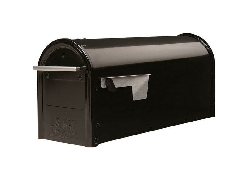 Gibraltar Mailboxes Franklin Contemporary Galvanized Steel Post Mount Black Mailbox