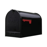 Gibraltar Mailboxes Stanley Jumbo Galvanized Steel Post Mount Black Mailbox