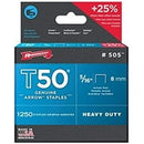 Arrow T50 3/8 in. W X 5/16 in. L 18 Ga. Flat Crown Heavy Duty Staples 5000 pk