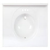 Arstar Standard Cultured Marble Bathroom Sink 37 in. W X 22 in. D White