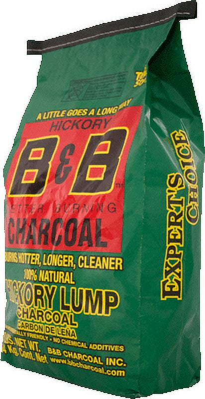 B&B Charcoal All Natural Hickory Lump Charcoal 8 lb