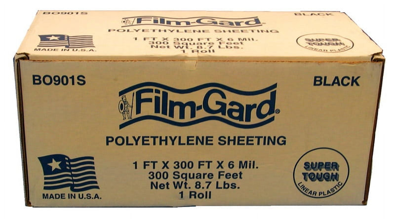 Film-Gard Plastic Sheeting 6 mil X 1 ft. W X 300 ft. L Polyethylene Black